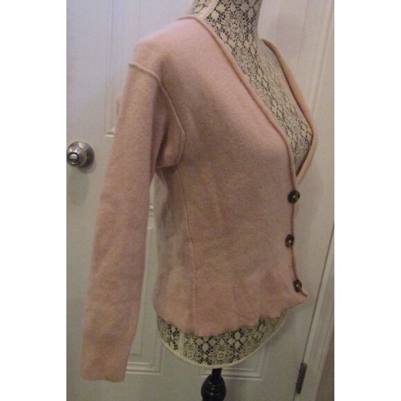 Free People Cardigan Pink 100% Cashmere Button Front Sweater Womens Size S - Picture 5 of 7